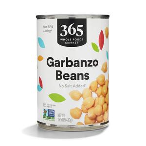 8 x 365 by Whole Foods Market, Unsalted Garbanzo Beans, 15.5 Ounce (EXP 04/28/29)