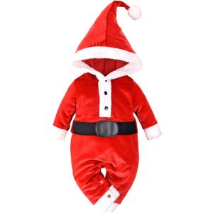 Baby Christmas Clothes (6-12 Months, Dark Red)