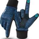 rivmount Lightweight Winter Running Gloves, Touch Screen & Anti-Slip Warm Thermal Glove Liners, Cool Weather Driving Cycling Hiking Biking Walking Sporting for Women Men (Medium, Blue)