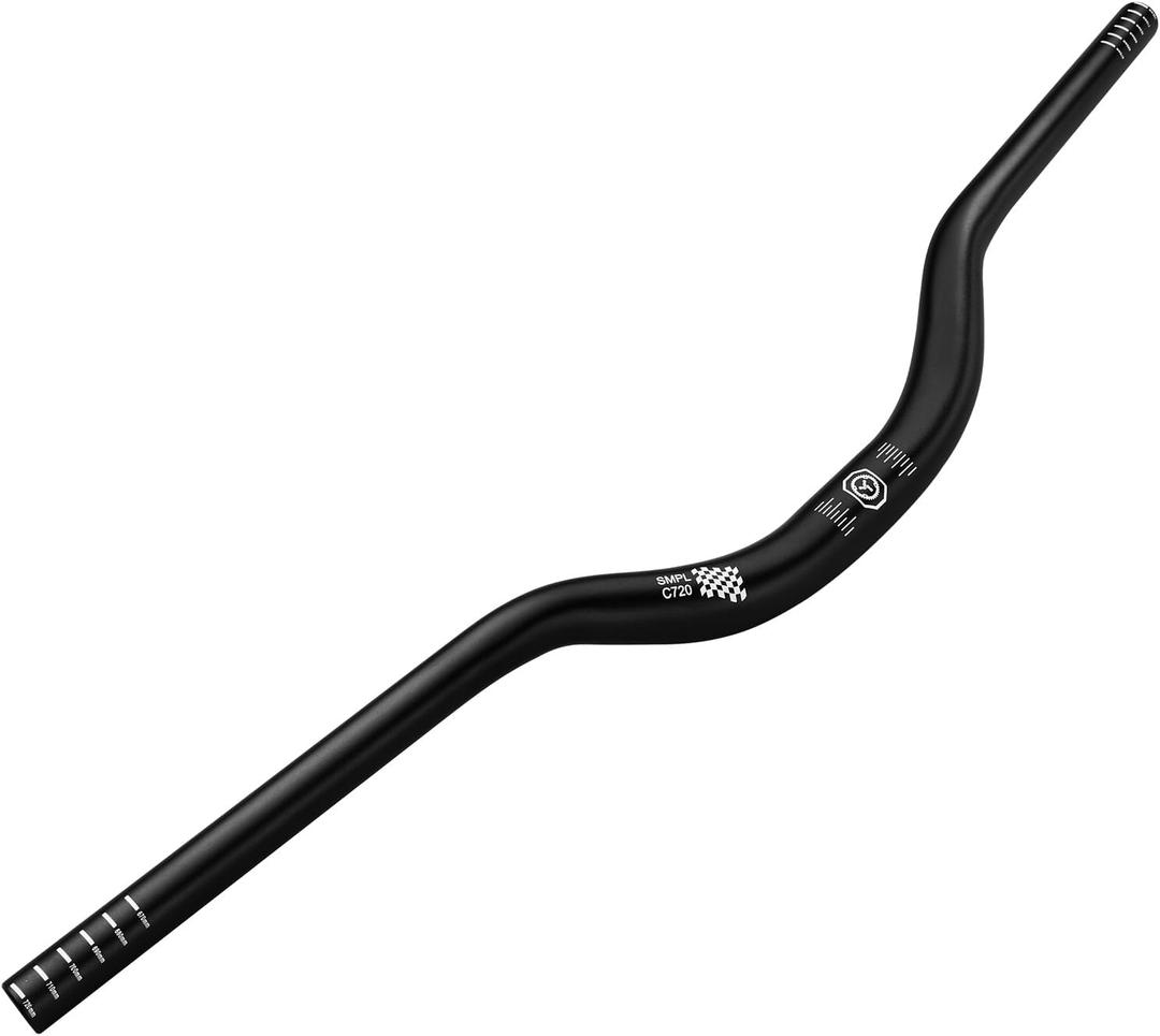 Corki Cycles SMPL Mountain Bike Handlebar 31.8mm Diameter 50mm Rise 720mm Width (Aluminum Alloy Black)