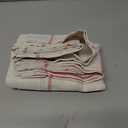 DriftAway Striped Linen Short Curtains - 24 Inch Length, Windowpane Plaid Pattern, Cafe Style for Living Room, Bathroom - Rustic Farmhouse Theme, Rod Pocket, 2 Panels Red