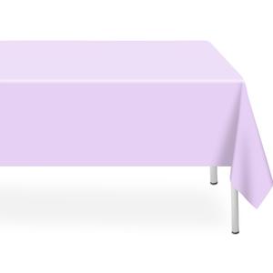6 Pack Disposable Light Purple Tablecloth, Rectangular Lavender Plastic Table Cloths for Parties Disposable, 54x108 in Waterproof Tablecloth for Birthday Party Baby Shower Picnic Valentines