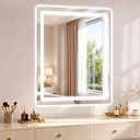 BEAUTYPEAK 20"x28" LED Bathroom Mirror with Lights, Backlit + Front Lit, Anti-Fog, Lighted Bathroom Mirror for Wall, HD Shatterproof Tempered Glass, Dimmable, Memory Function (Horizontal/Vertical)