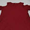 Amoretu Womens Summer Shirts V Neck Criss Cross Cold Shoulder Tops Blouse, Large