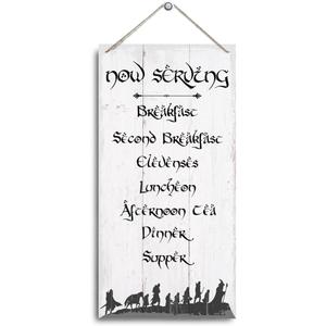 Rdejxgvl Funny Kitchen Decor, Now Serving Breakfast Sign, Decorative Hanging Wall Plaque Wood Sign, Rustic Kitchen Hanging Decor, Farmhouse Kitchen Door Sign, Humorous Kitchen Decoration for the Home