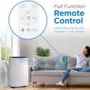 BLACK+DECKER Portable Air Conditioner, 9,000 BTU (5,300 BTU SACC) for Rooms up to 400 Sq. Ft., Portable AC with Follow Me Remote Control and Window Kit, BPACT08WT, White