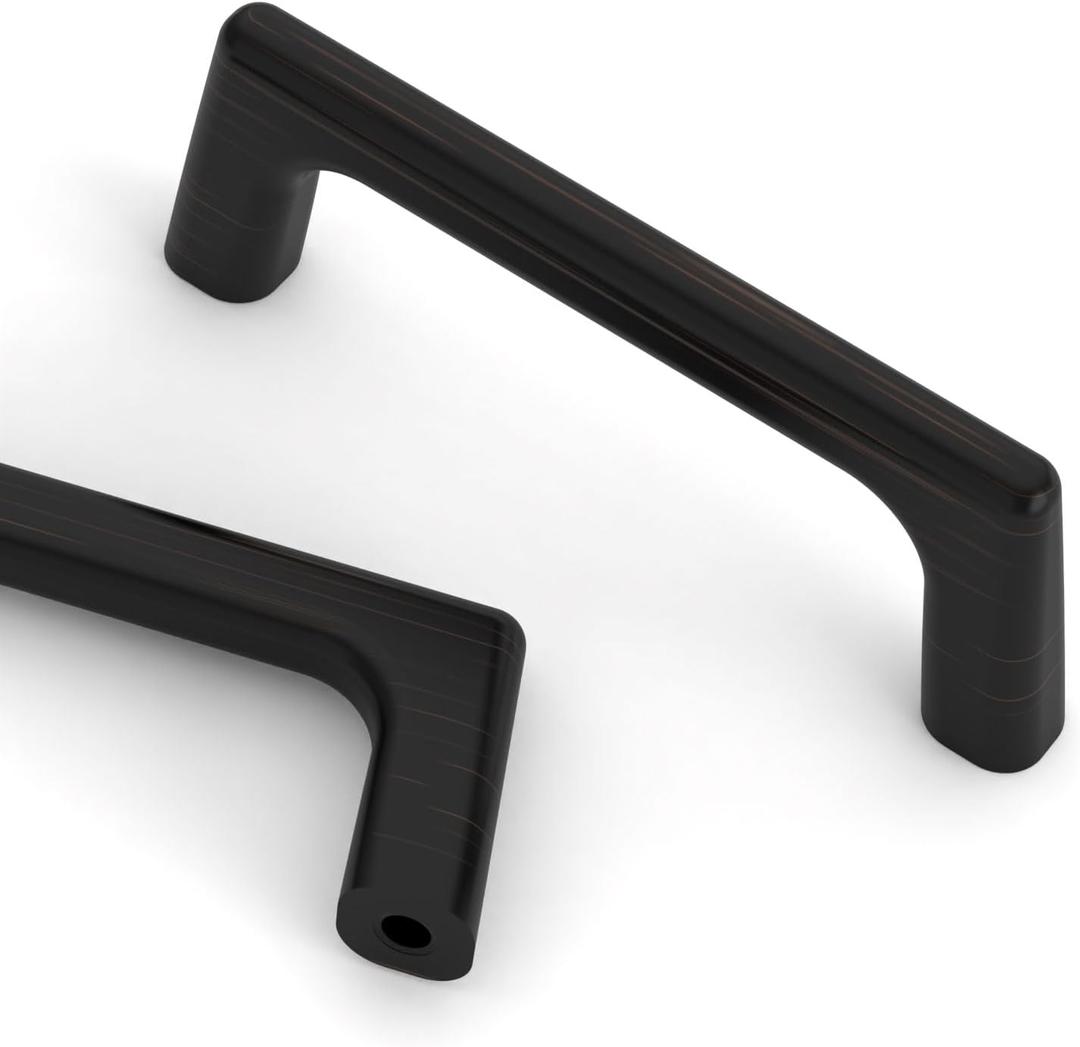Asidrama 10 Pack 3 Inch(76mm) Oil Rubbed Bronze Cabinet Pulls Cabinet Handles Cupboard Handles Kitchen Cabinet Hardware for Cupboard Drawer Pulls (3" Hole Center)