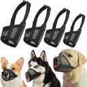 LUCKYPAW Dog Muzzle Suits for Small Medium Large Dogs, Mesh Muzzle Pack Anti Biting Chewing, Breathable Mouth Guard Sets with Adjustable Strap for Grooming Walking Vet Visiting(4 Pieces)