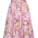 GRACE KARIN 2025 Women's Summer Floral Print Dress Sleeveless Casual Flowy Sundress A Line Ruffle Wedding Guest Outfit, Small