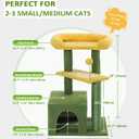 Made4Pets Cat Tree, Small Cat Tower for Indoors Cats, Cute Wood Kitty Condo with Scratching Post and Pad, 29" Multi-Level Modern Activity Climbing Furniture for Small and Medium Cats, Green