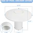 Pool Anchor Sockets Cover for Pool Ladder Railing Bases, Intended for Filling and Covering The Anchor Socket Once Rails and Ladders are Removed