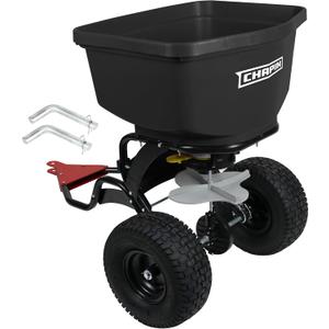 Chapin 8622B Made in The USA 2.2 Cubic feet Tow and Pull Behind Spreader with Auto-Stop Dual Impeller That Stops When Not Moving, Designed for Farm and Tough Terrain, Hitch Pins, Black