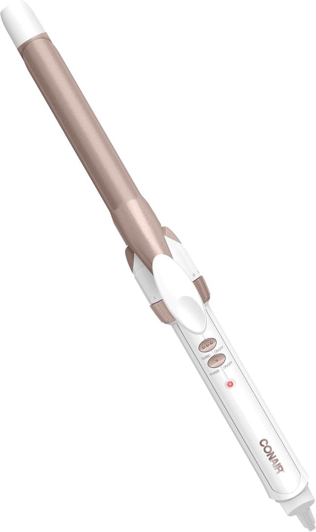 Conair Double Ceramic 3/4-Inch Curling Iron, -Inch Barrel Creates Tight Curls, Hair Curler for Use on Short, Medium, and Long Hair, White (White/Rose Gold)