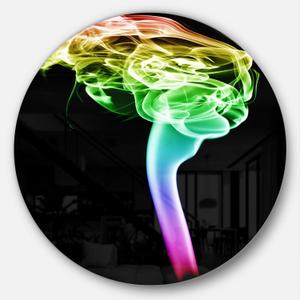 Designart Isolated Smoke on Black-Abstract Large Print Metal Wall Art-Disc of 23, 23X23-Disc of 23 inch