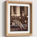 8x10 Picture Frames Natural Oak,Original Wood Hand Make Crafted Photo Frame with Mat to 5x7 Graduation Picture Display,Family Picture,Wedding Picture Tabletop & Wall Decoration (8"x10" |mat to 5"x7", Natural White Oak)