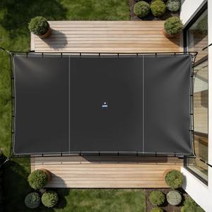 SIHAIAN Sun Shade Sail 10'x13' Waterproof Rectangle Double-Rope Shade Sail 500D Heavy Duty UV Block Sunshade Canopy for Backyards, Patios, Gardens, Outdoor Activities and Facility Black