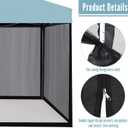 Mosquito Netting for 10'x10' Pop up Canopy Tent or Gazebo,Zipper Screen Sidewalls for Outdoor Garden Patio Gazebo(Mosquito Net Only, Black)