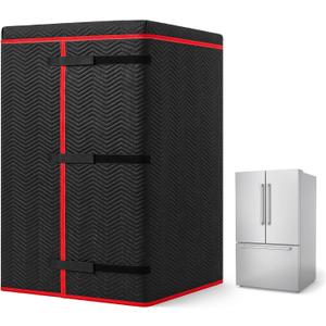 Refrigerator Moving Blanket for French Door and Side-by-Side Models
70 x 38 x 34 in Large Refrigerator Cover, 3 Hook and Loop Strap, Refrigerator Surface Protection in Moving Storage Transport