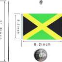 3 x WXTWK 2 Pack Jamaica Flag Jamaican Desk Flag Small Mini Jamaican Table Flags With Stand Base,Home Office Festival Events Celebration Decorations