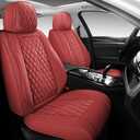 Full Coverage Leather Car Seat Covers Full Set,Wateroroof Seat Covers for Cars,Trucks,Sedans,Luxury Wine Red Seat Cover,Car Seat Protector,5 Seats Car Seat Cushion