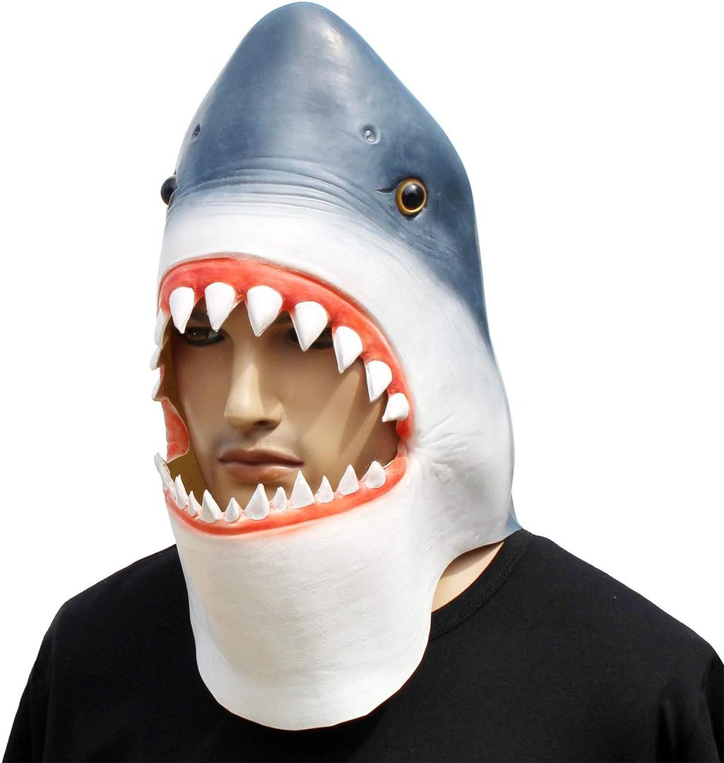 Shark Mask Fish Costume Mask Novelty Halloween Costume Party Latex Animal Head Mask