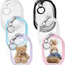 5 Pcs Clear Figure Display Bag with Keychain, Zipper Clear Display Case, Mini Doll Pouch for Figures Collectibles