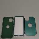 IDweel for iPhone 14 Plus Case with Screen Protector, Luxury 3 in 1 Shockproof Slim Fit Hybrid Heavy Duty Hard PC Cover Soft Silicone Bumper Full Body Anti-Fingerprint Case, Graphite Green