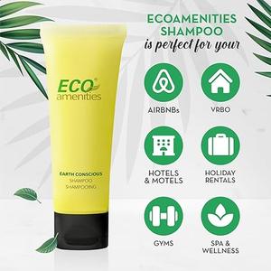 ECO amenities Travel Size Shampoo - 199 PACK, 30mL, 1 oz Hotel Shampoo Supplies for Guests - Green Tea Scent with Flip Cap and Biodegradable Clear Container