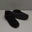 DREAM PAIRS Ankle Winter Mini Boots for Women Genuine Suede Faux Fur Lining Water Resistant Warm Snow Boots Slip On Memory Foam Comfort Booties FuzzyClassic, Size 8W, Black, SDSB25001W-W