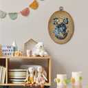 AEHIE Vintage Easter Chinoiserie Egg Oval Wall Art Decor, Blue and White Egg Canvas Artwork Framed, Farmhouse Chinoiserie Floral Easter Picture Oval Wall Art for Home Bedroom Living Room Decor, 11x8.5