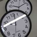 Bernhard Products Black Wall Clocks Large 13 Inch, Silent Non Ticking 2 Pack, Quality Quartz Battery Operated Round Easy to Read Home/Office/Business/Classroom/School Clock