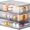 ZHIAI Stackable Storage Drawer, 3 Piece Acrylic Organiser for Cosmetics and Beauty Products, Suitable for Dressers, Bathrooms, Cabinets, Storage Rooms, Bedrooms and Home Organisers