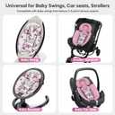 Infant Insert Compatible with 4moms Mamaroo & Graco Swing and Infant Car Seat, Stroller, Other Baby Swing, Rocker, Bouncer, Bassinet Newborn Insert Head & Body Support Cushion, Reversible Design (Blush Pink)
