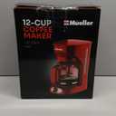 MUELLER HOME 12-Cup Red Coffee Maker - Perfect for Home or Office, Borosilicate Carafe, Auto-Off, Reusable Filter, Anti-Drip, Keep-Warm Function, Clear Water Level Window, Red Kitchen Accessories