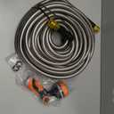 Cesun 100 ft Metal Garden Hose, Stainless Steel Heavy Duty Water Hose With 10 Function Nozzle, No Kink & Flexible, Lightweight and Durable, Rust Proof for Yard, RV, Pet Bath, Outdoor, 100 foot x 5/8"