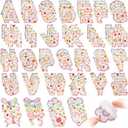Hanaive 136 Pcs Chenille Letter Patches Self Adhesive Stickers for DIY Cute Smile Face Heart Rainbow Patches for Clothing Backpacks Bags Jackets Hat Decoration (Floral Style, Pale Yellow Color)