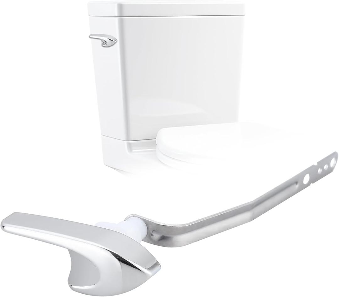 Toilet Handle Replacement Trip Lever Compatible with Kohler 87115-CP Toilet, Toilet Flush Handle Side Mount, Chrome