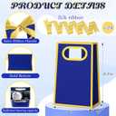 Kolldenn 24 Pcs Small Gift Bags with Bow 6.3 x 3.9 x 2.8 Inch Thank You Gift Bags Elegant Mini Paper Bag with Handles for Wedding Bridal Birthday Baby Shower Bridesmaid Party Favors(Royal Blue)