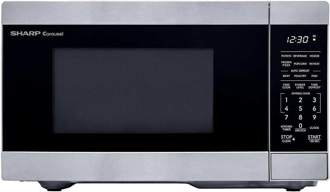 SHARP Countertop Microwave Oven with Removable 10.6" Carousel Turntable, 900 Watt, 0.9 Cubic Feet, Stainless Steel