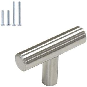 homdiy Cabinet Knobs Brushed Nickel Drawer Knobs - HD201SN 50Pack Metal Cabinet Door Knobs Single Hole T Cabinet Knobs