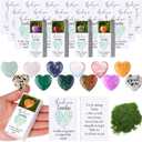 Motipuns 12 Set Teacher Appreciation Gifts in Bulk Thank You Paraprofessional Desk Decor Emotional Support Crystal Stones Green Moss Matchbooks Paperweights Gifts for Women Men