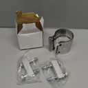 2.5" Exhaust Clamp, 2 1/2in Lap Joint Exhaust Band Clamp 304 Stainless Steel Muffler Clamps for 2.5" Od to 2.5" Id Exhaust Pipe Repair Sealing, Mufflers, Tubing Connection, 2PCS