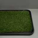Ottomanson Artificial Grass Puppy Potty Training Pad with Tray, 15" x 30" Reusable Pee Pad for Small Pets and Dogs