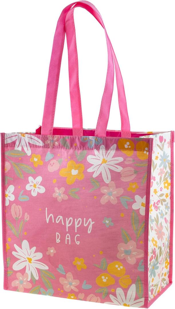 Karma Reusable Gift Bags - Tote Bag and Gift Bag with Handles - Perfect for Birthday Gifts and Party Bags RPET 1 Happy Bag Large