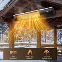 Electric Patio Heater, 1500W Wall Mounted Outdoor Heater with Remote Control & 24H Timer, IP65 Waterproof Carbon Infrared Heater for Backyard, Gazebo, Garage and Restaurant