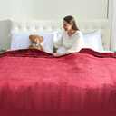 Heated Electric Blankets - Soft Flannel Heating Throw Electric Blanket Full Size 77"  84" Red - Velvet & Velvet