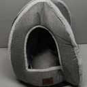 Cat Bed for Indoor Cats - Cat Cave Bed Cat House Cat Tent with Removable Washable Cushioned Pillow, Soft and Self Warming Kitten beds,Cat Beds & Furniture Large Grey (L(17.5 x 17.5 x 17.5 Inch))