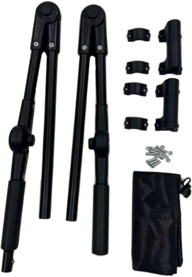 Folding Wagon Push Handle Attachment Foldable Push Pull Bar Replacement for Camping Grocery Carts Garden Carts Accessories