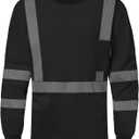 SKSAFETY FR Shirts for Men Long Sleeve, Welding Shirt 6oz Lightweight High Vis Fire Resistant Flame Retardant Shirt CAT2 (XX-Large, Black)