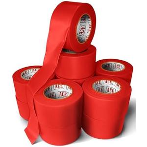 ACE Supply Red Flagging Tape 12 Pack - Non-Adhesive Survey Tape - 1.5 Inch Width, 150 Ft Length, 2 Mil - Tree Marking Ribbon, Surveyors Ribbon